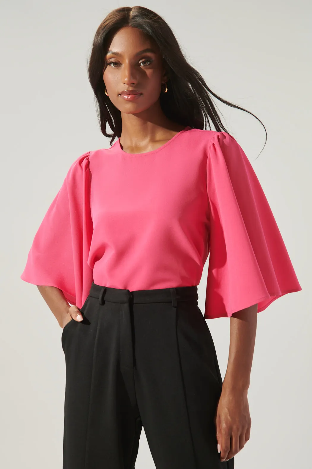 Lital Flutter Sleeve Top