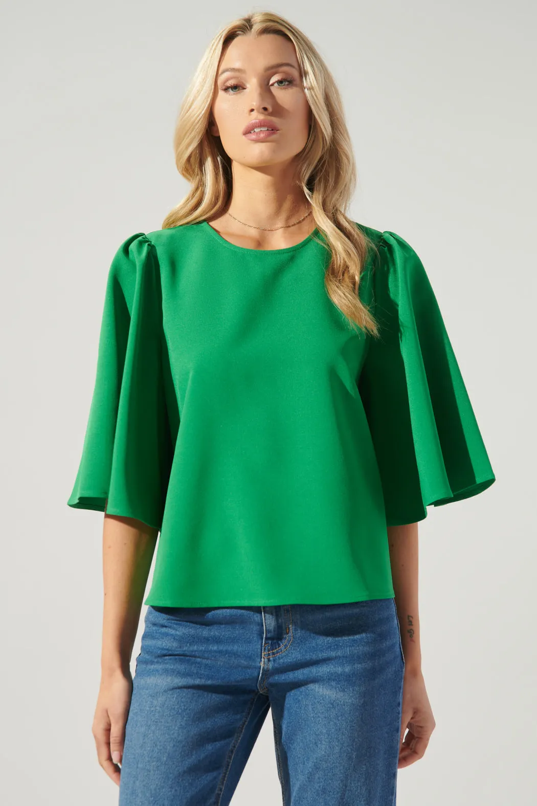 Lital Flutter Sleeve Top