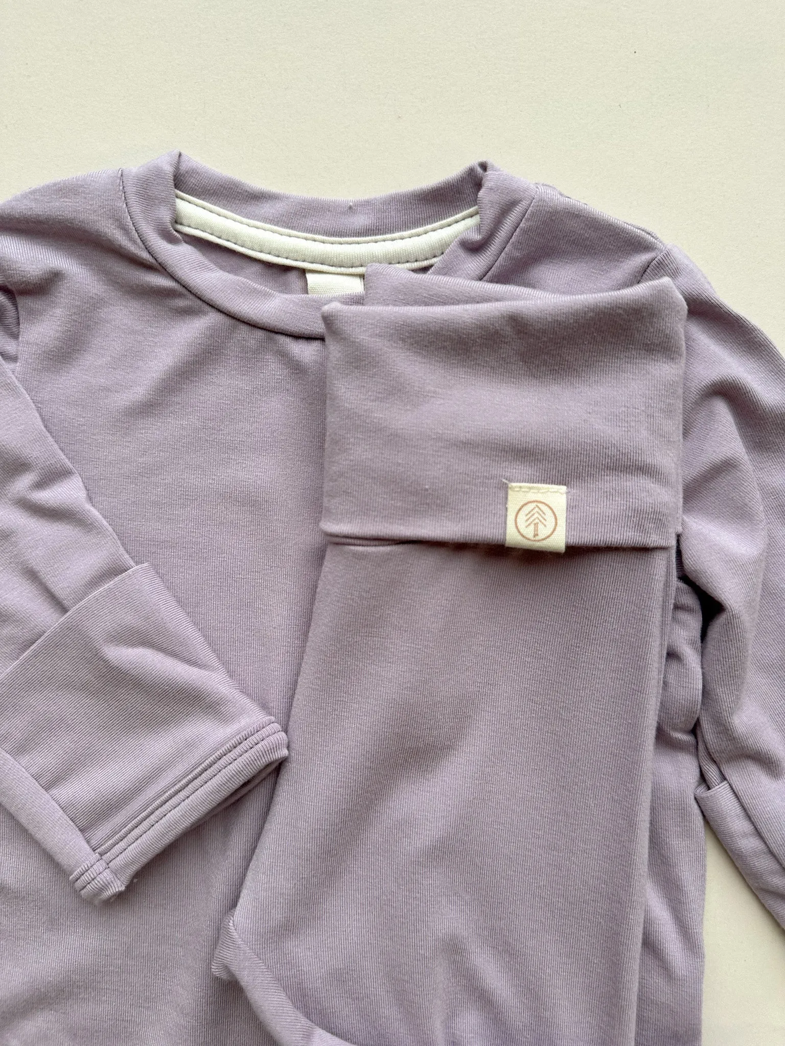 Long Sleeve T-shirt with Mittens | Baby & Toddler | Luxury Bamboo | Dusty Purple