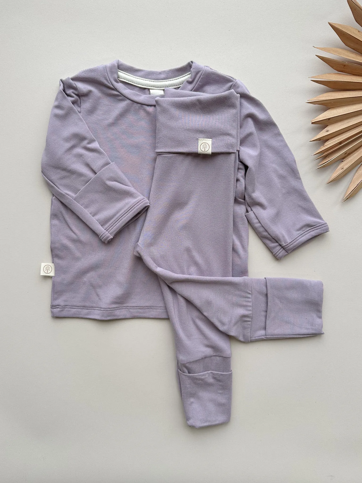 Long Sleeve T-shirt with Mittens | Baby & Toddler | Luxury Bamboo | Dusty Purple