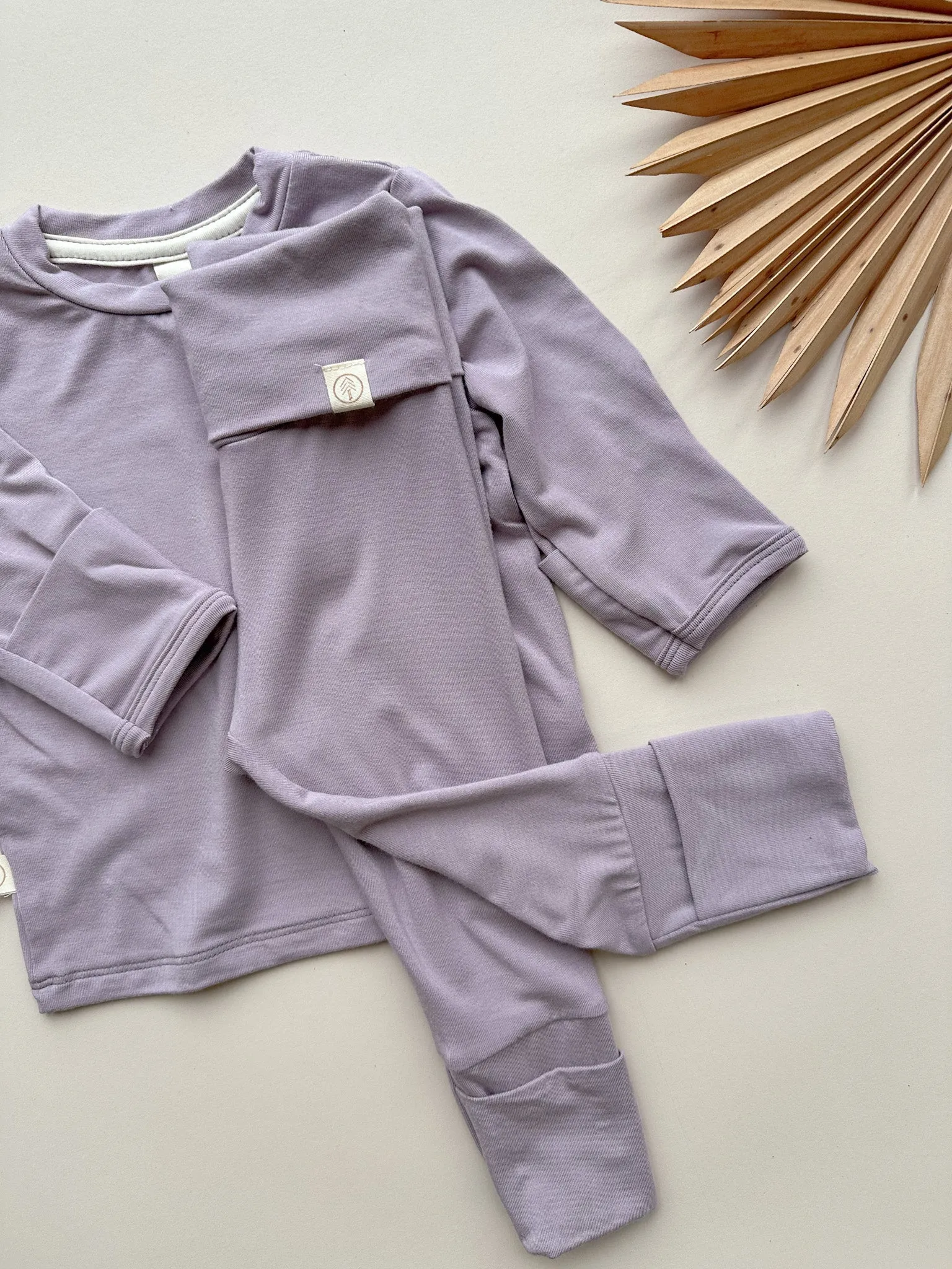 Long Sleeve T-shirt with Mittens | Baby & Toddler | Luxury Bamboo | Dusty Purple