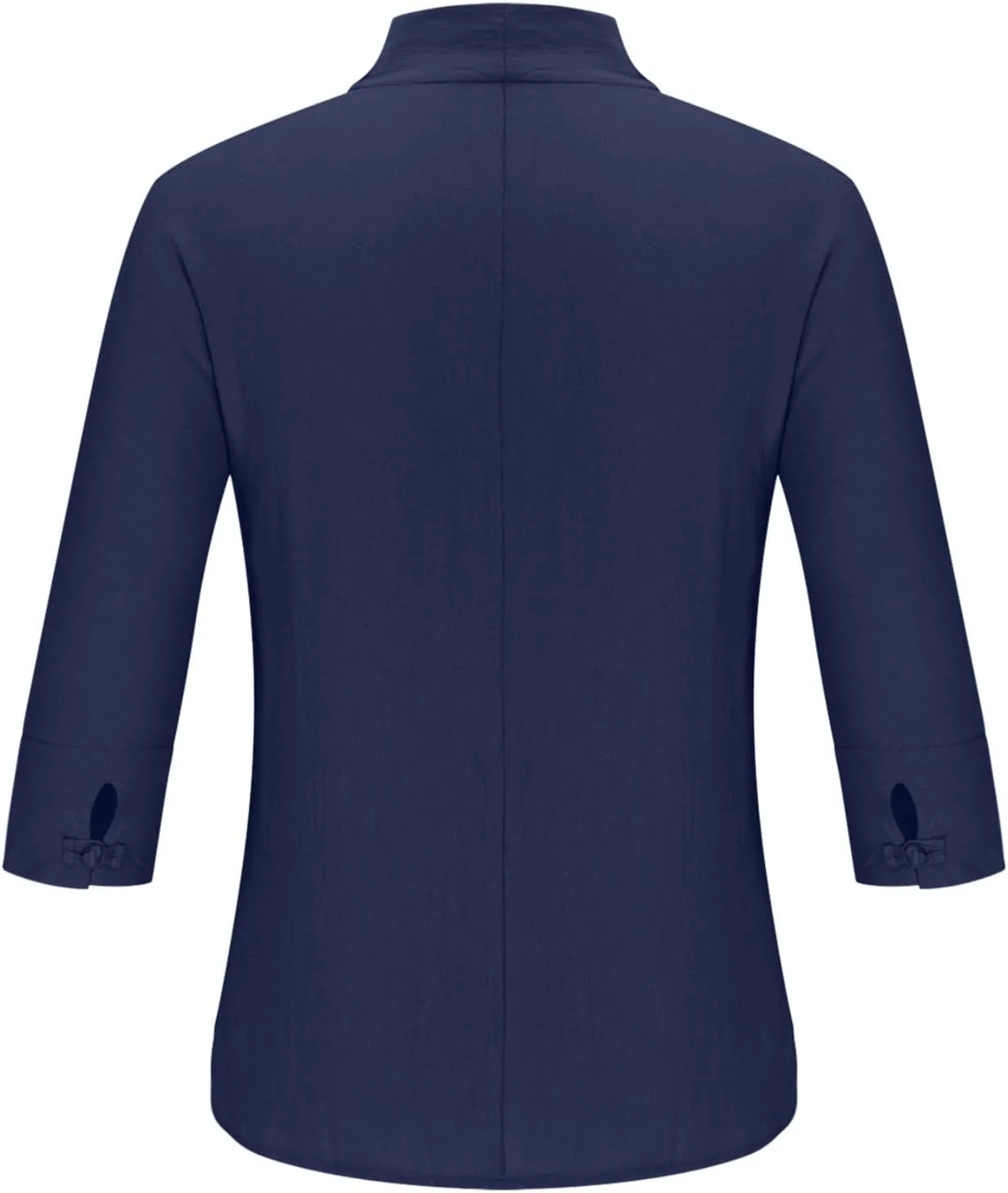 Men's Linen 3/4 Sleeve Shirts V Neck T-Shirt Summer Lightweight Breathable Thin Pullover Casual Loose Tops