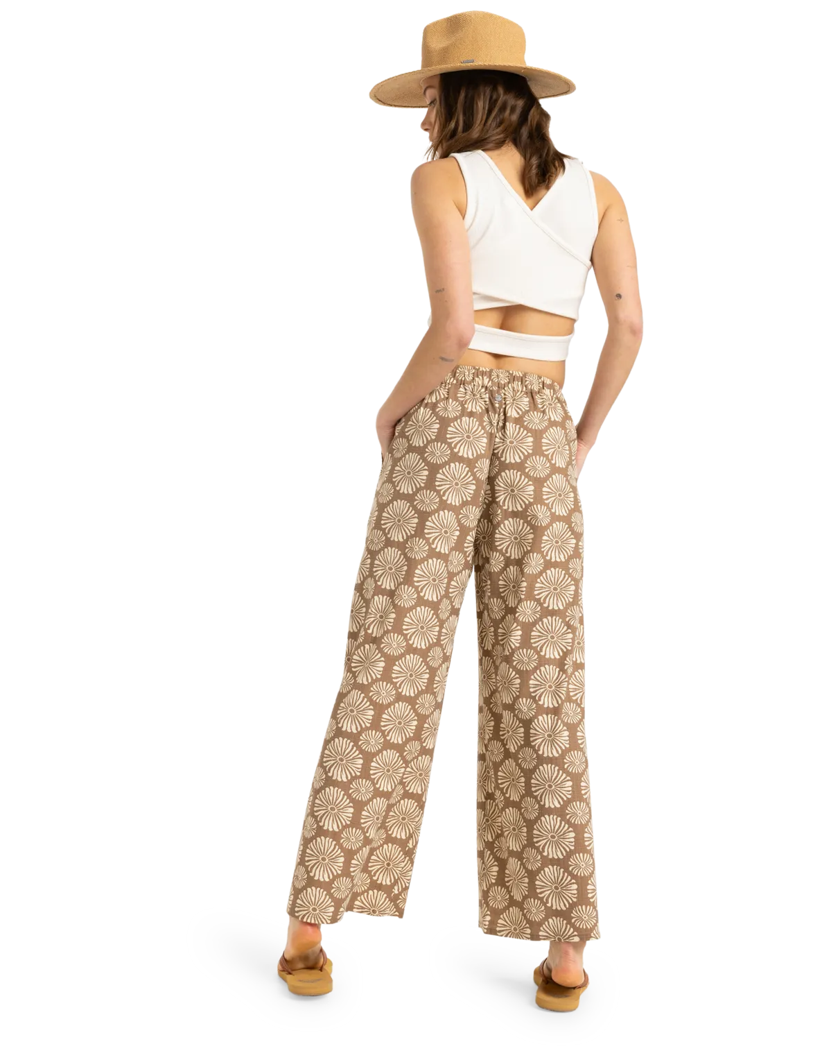 Midnight Avenue Slub Trousers in Portobella Tropical Tile