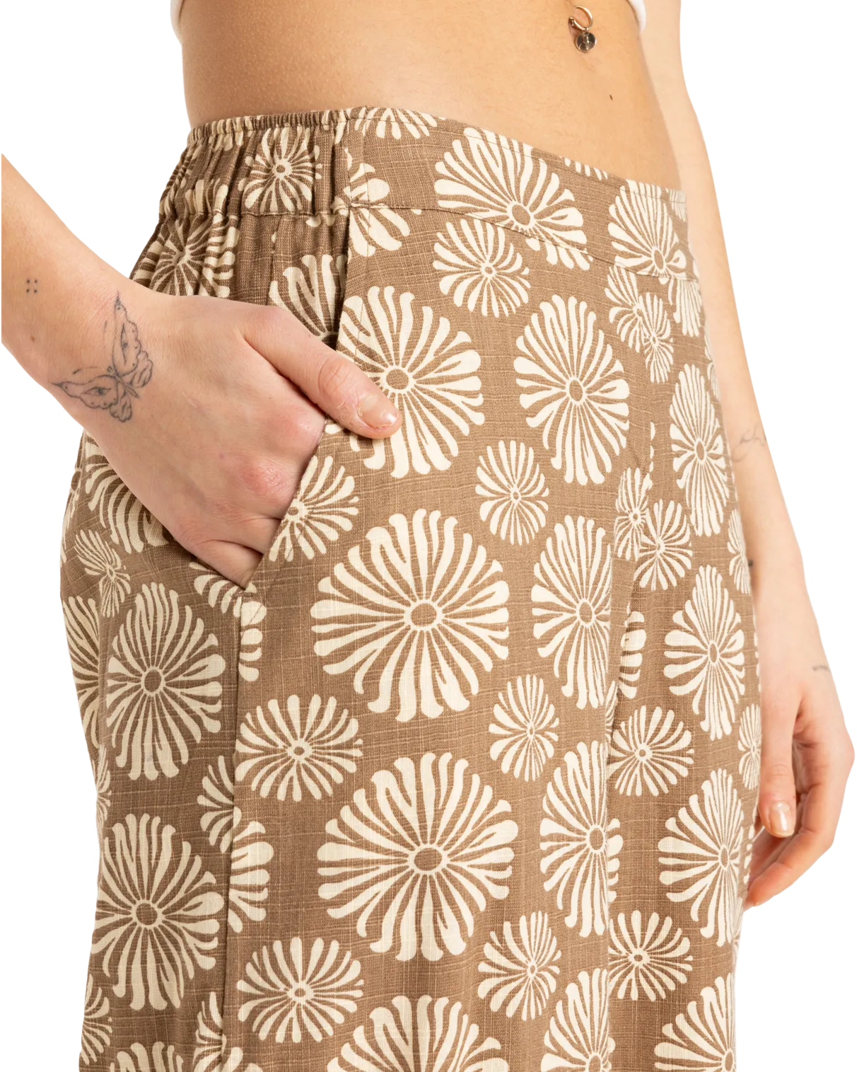 Midnight Avenue Slub Trousers in Portobella Tropical Tile