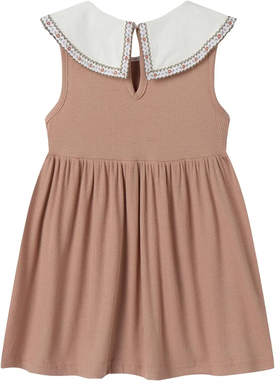 Mud Kingdom Ruffle Girls Peter Pan Collar Dress Summer Casual Sleeveless Sundress Casual Short Dress