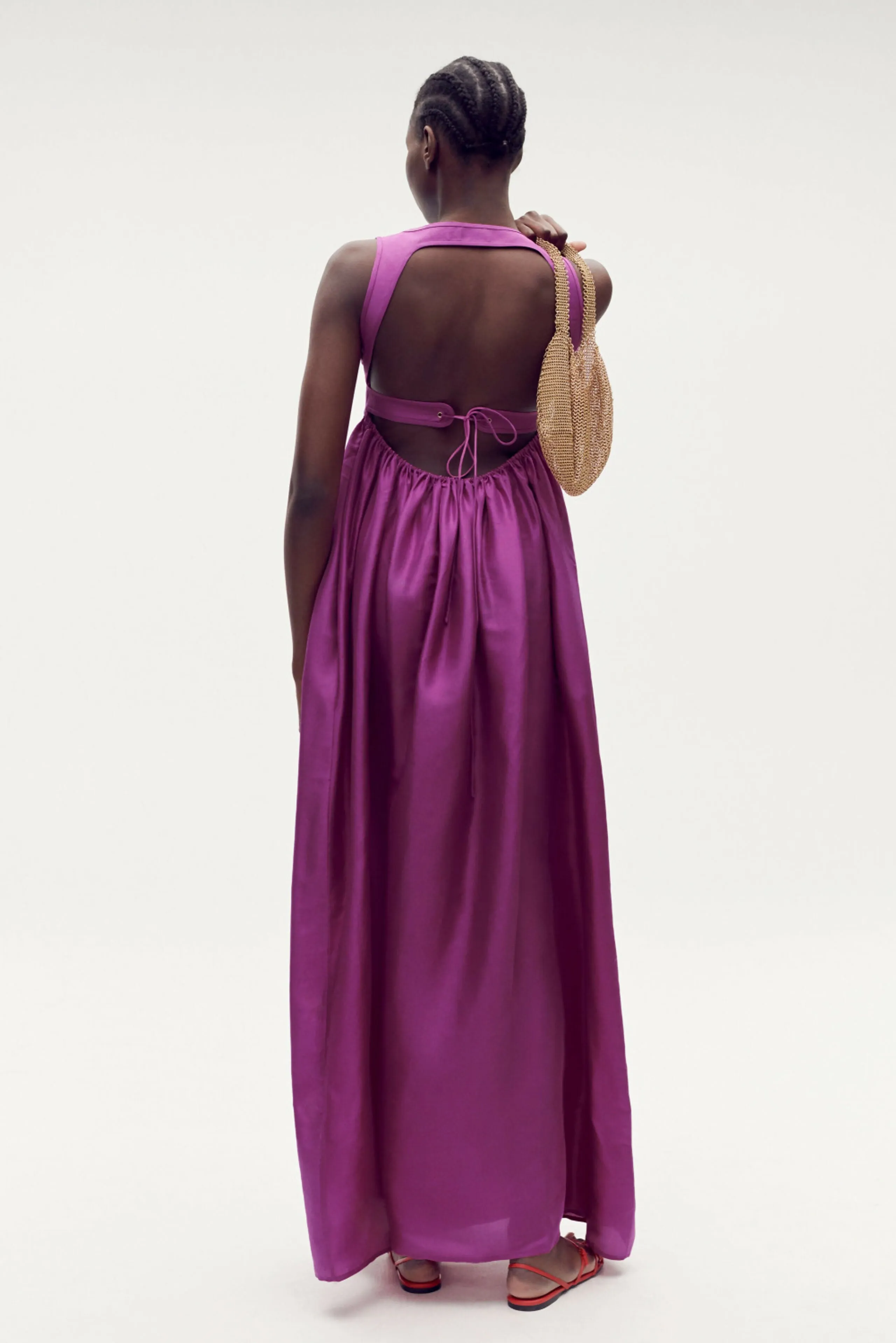 Oroton Strappy Sun Dress Magenta