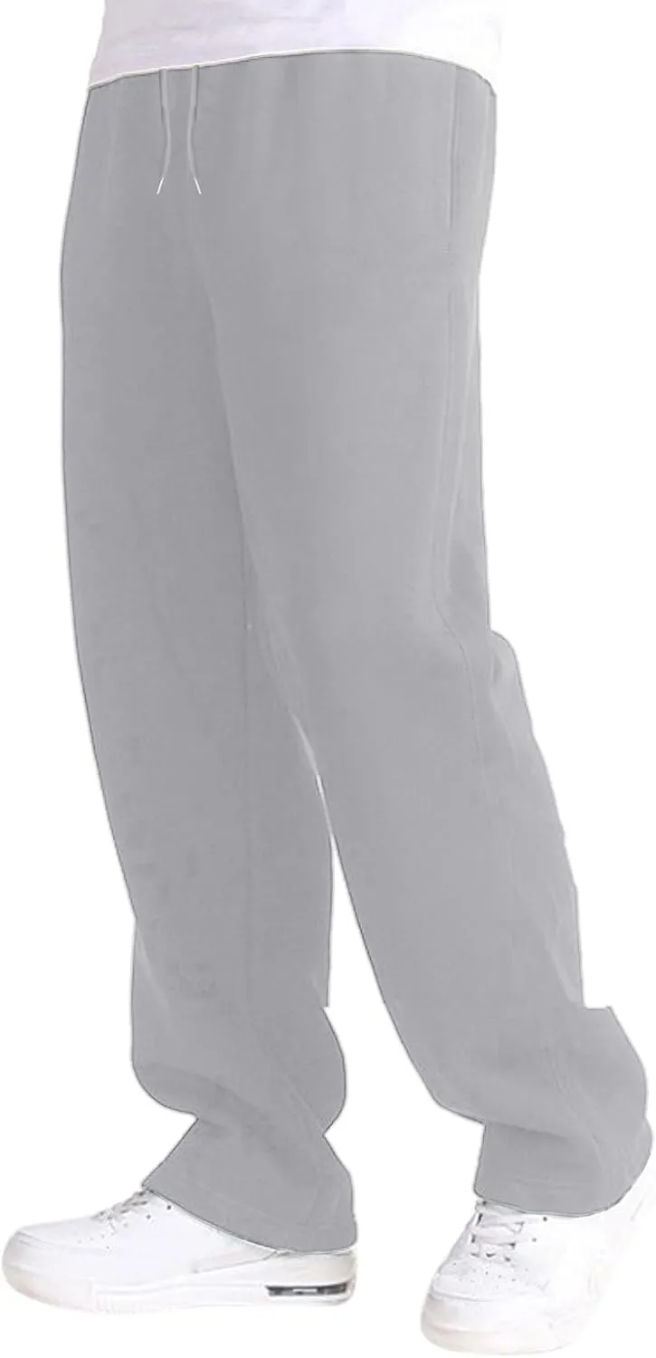Outdoor Casual Sweatpants for Men Loose Fit Fleece-Lined High Elastic Waisted Plus Size Pants Solid Baggy Comfort Trousers