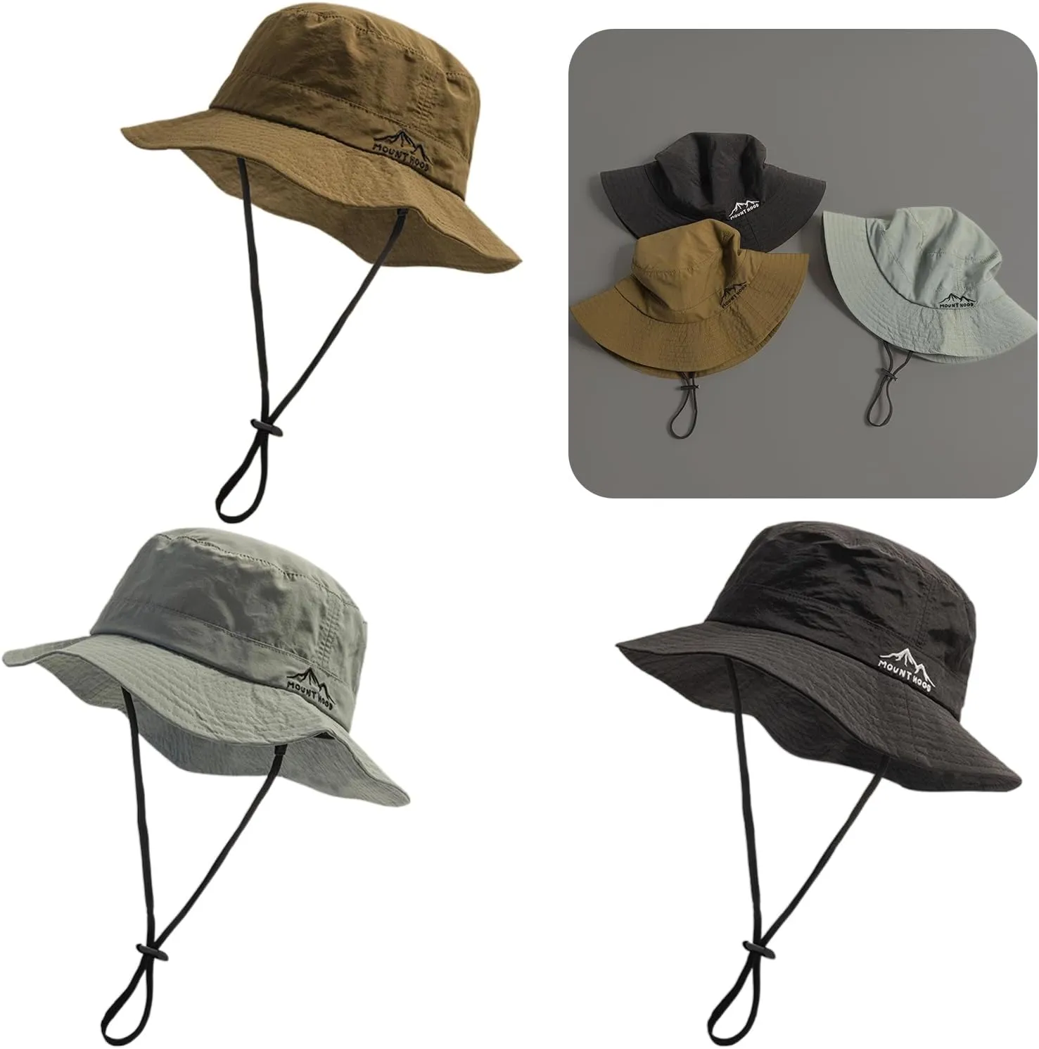 Outdoor Sport Hiking Fishing Hat Sunshade Wide Brim Cover Breathable Sun Hat Drawstring Bucket Hat