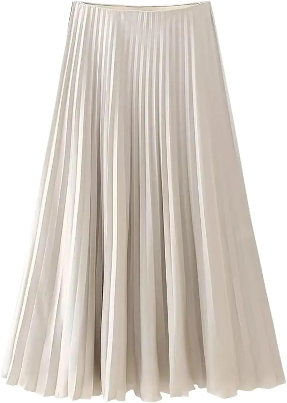 Pleated Long Skirt Woman Satin High Waist Skirt Women Chic Office Midi Skirts for Women Draped Women's Skirts