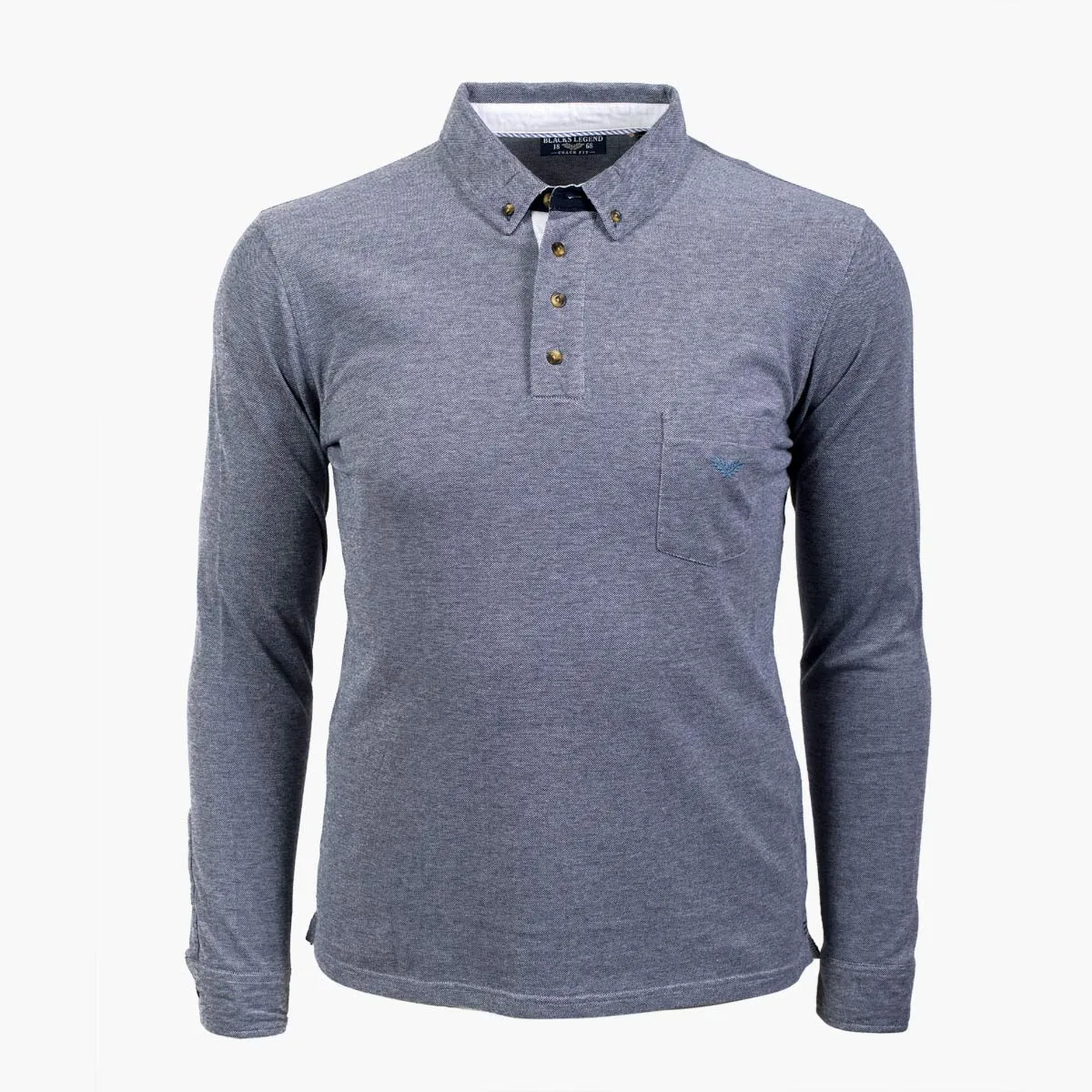 Polo chemise ml bleu marine