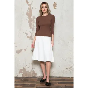 Ponti Ivee Aline Skirt:  Ivory 25"
