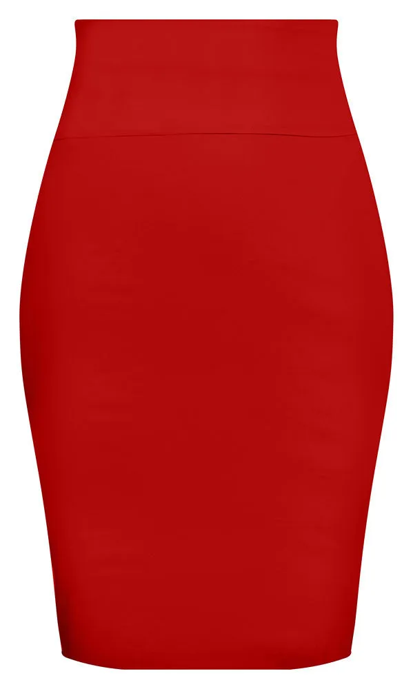 Red Bow Back Pencil Skirt