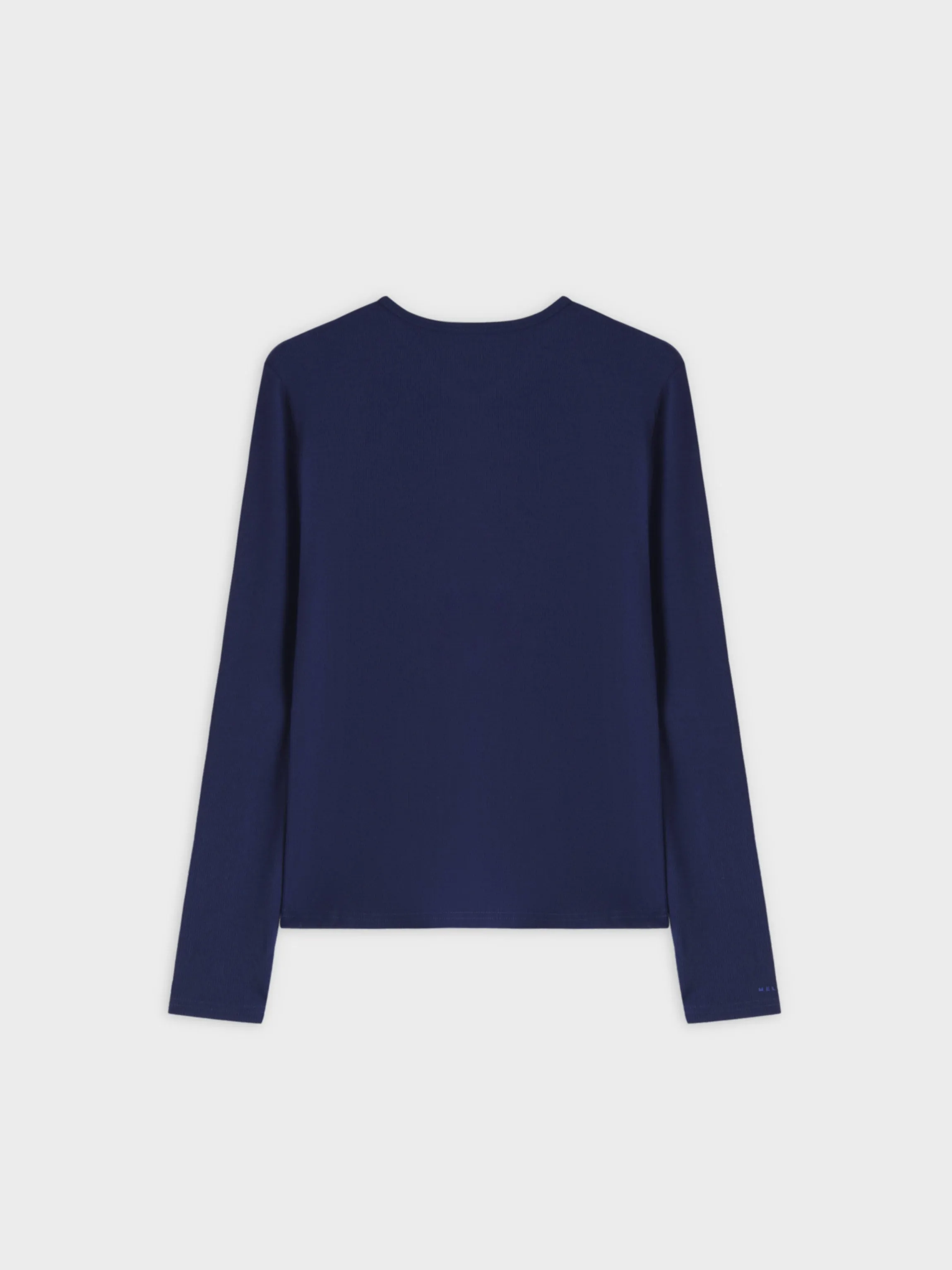 RIBBED HIGH V LS-NAVY