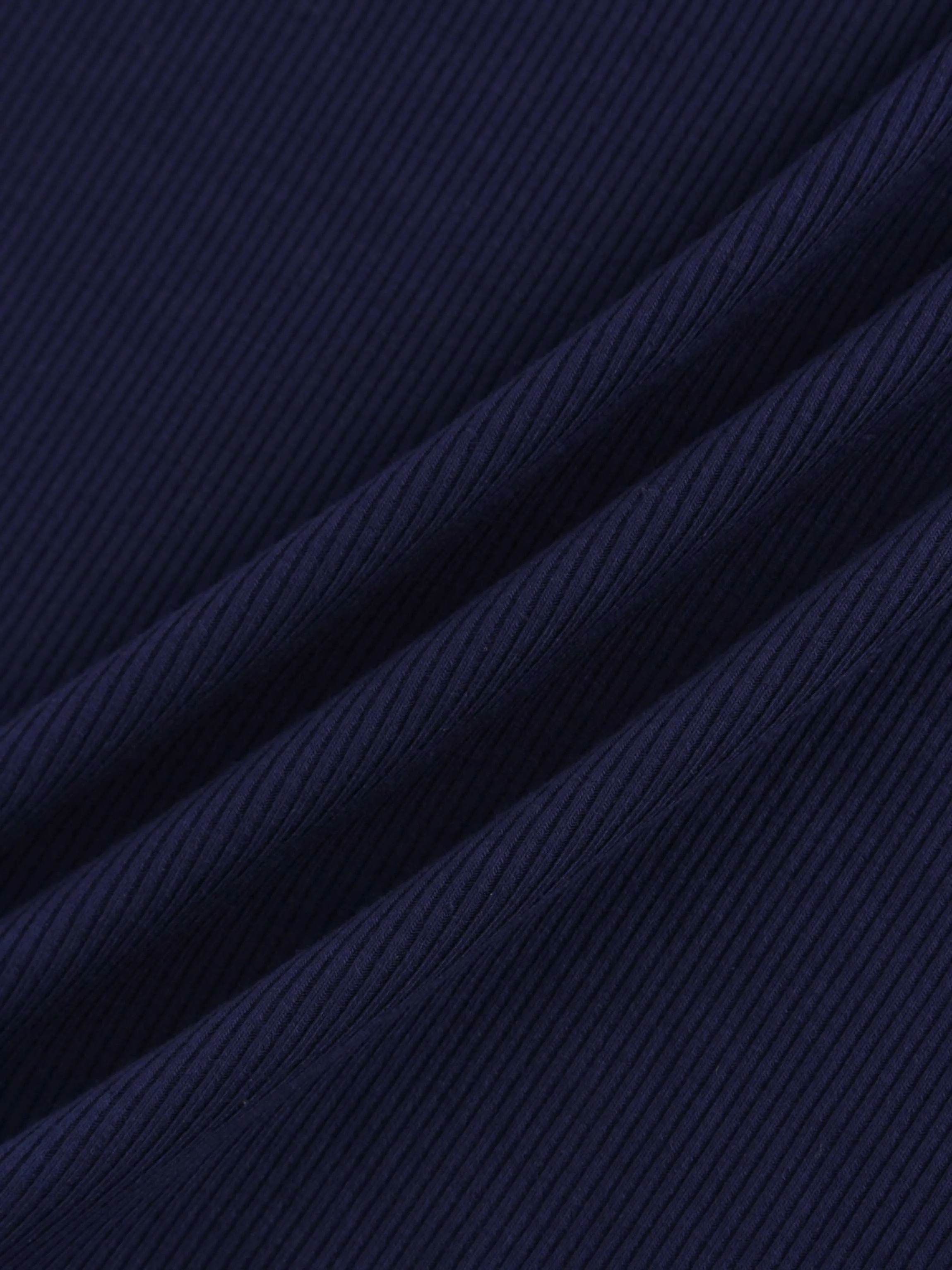 RIBBED HIGH V LS-NAVY