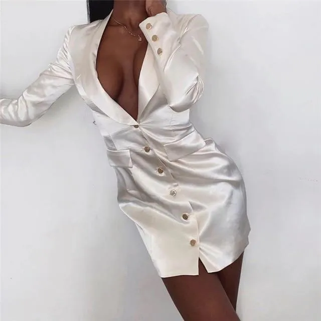 Satin Blazer Dress