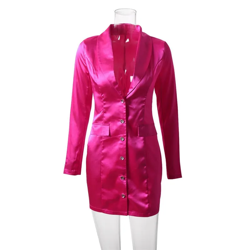Satin Blazer Dress