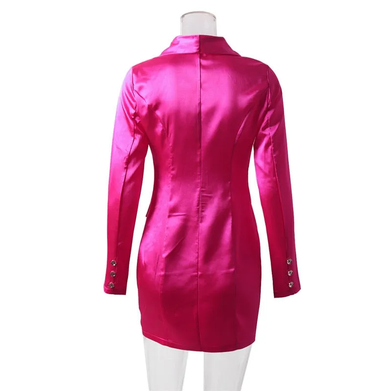Satin Blazer Dress