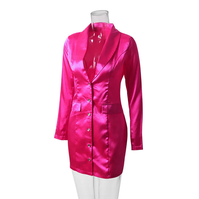 Satin Blazer Dress
