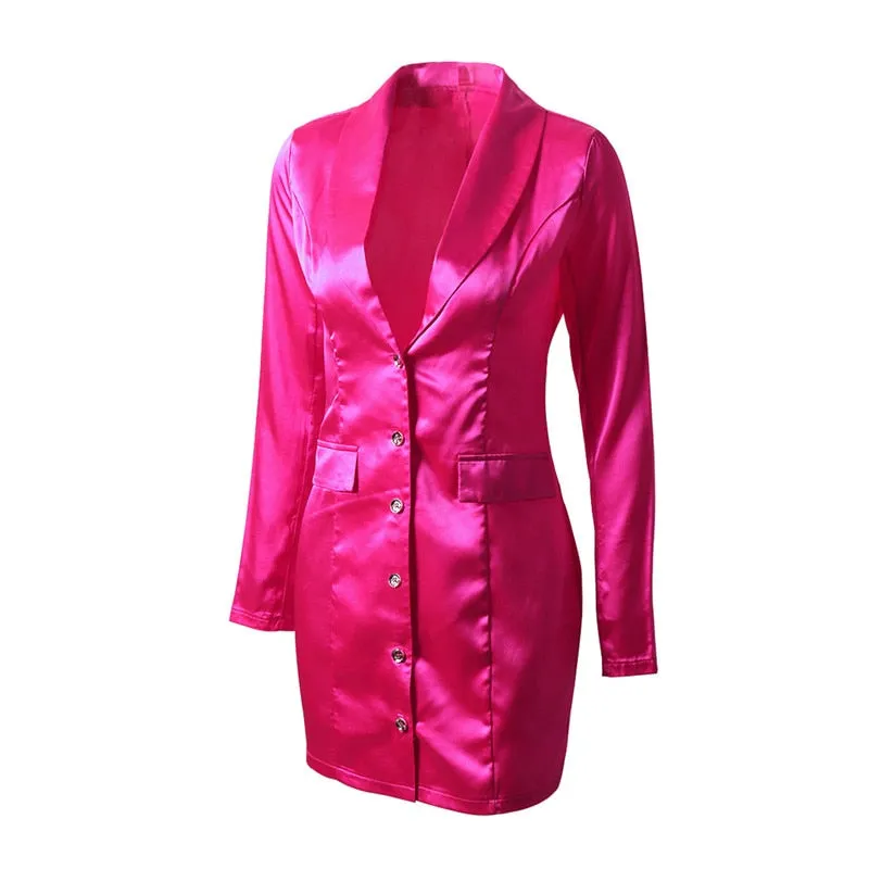 Satin Blazer Dress
