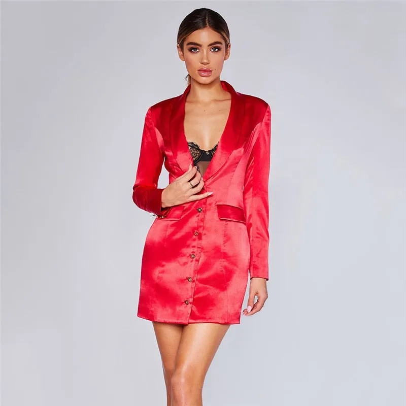 Satin Blazer Dress