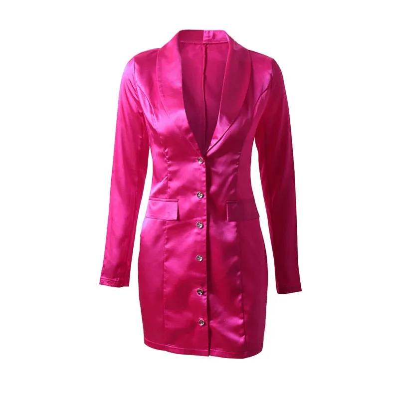 Satin Blazer Dress