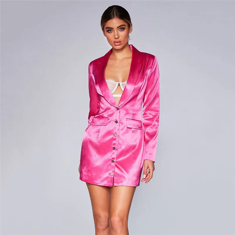 Satin Blazer Dress