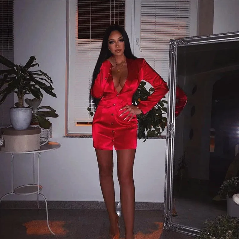 Satin Blazer Dress