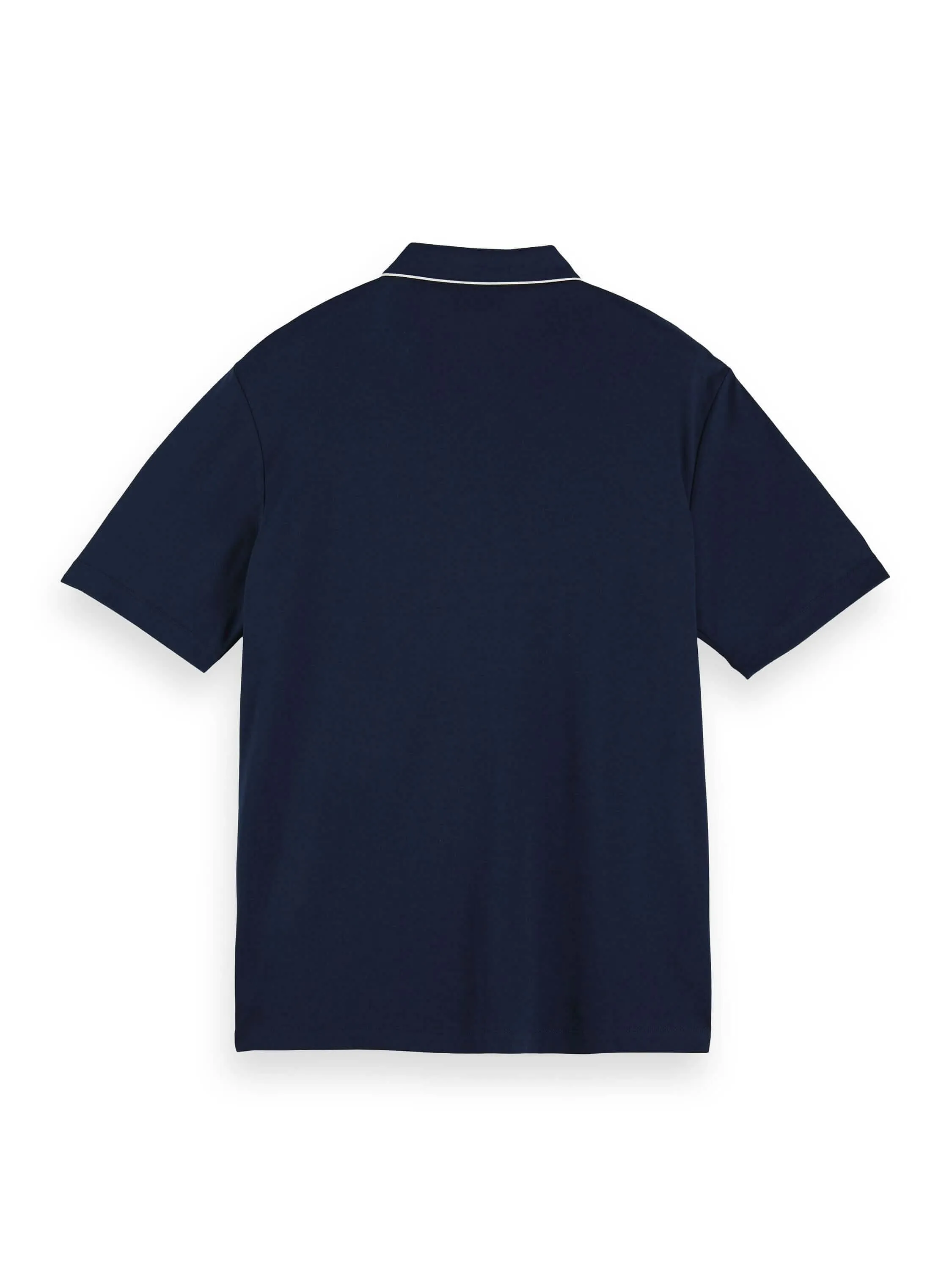 Scotch & Soda Chic Cotton Jersey Polo With Contrast Piping - Night