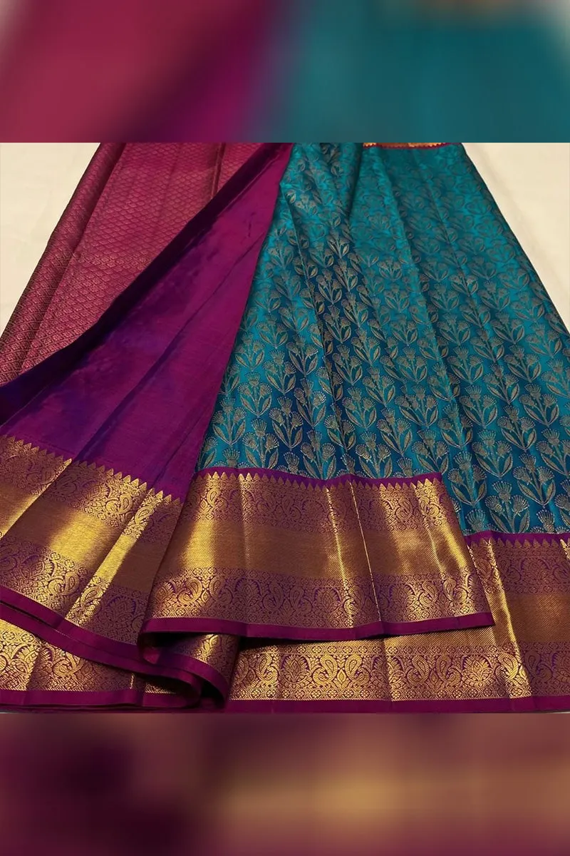 Scrumptious Stunning Rama Soft Silk Saree With Opulent Blouse Piece