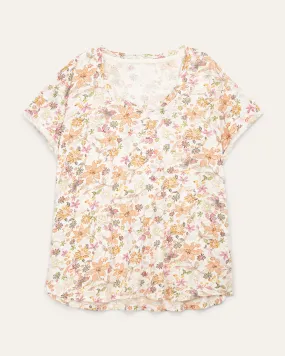 Shannon Floral Cotton Tee | White / Pink