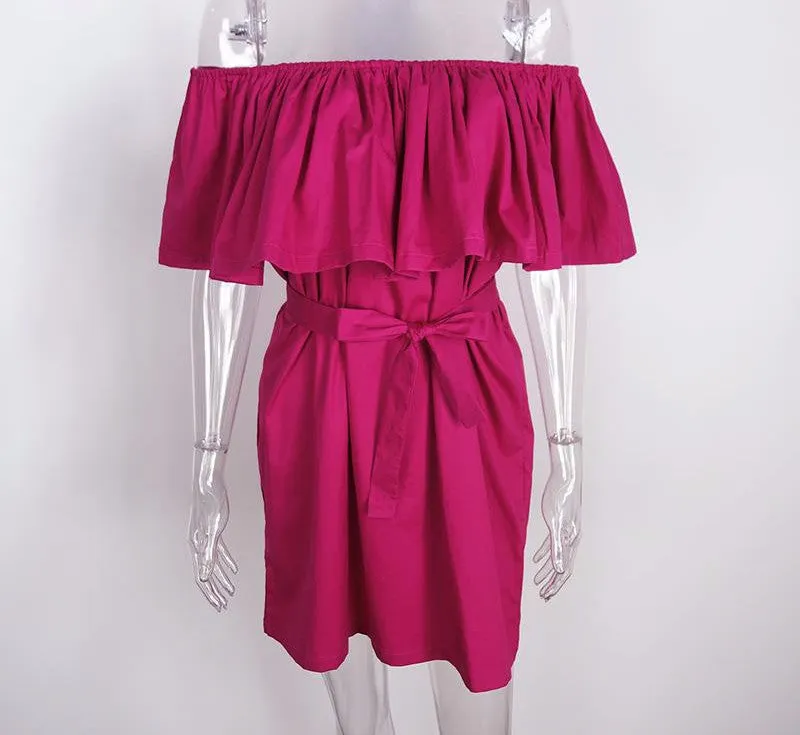Slash Neck Off Shoulder Dress