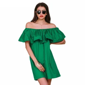 Slash Neck Off Shoulder Dress