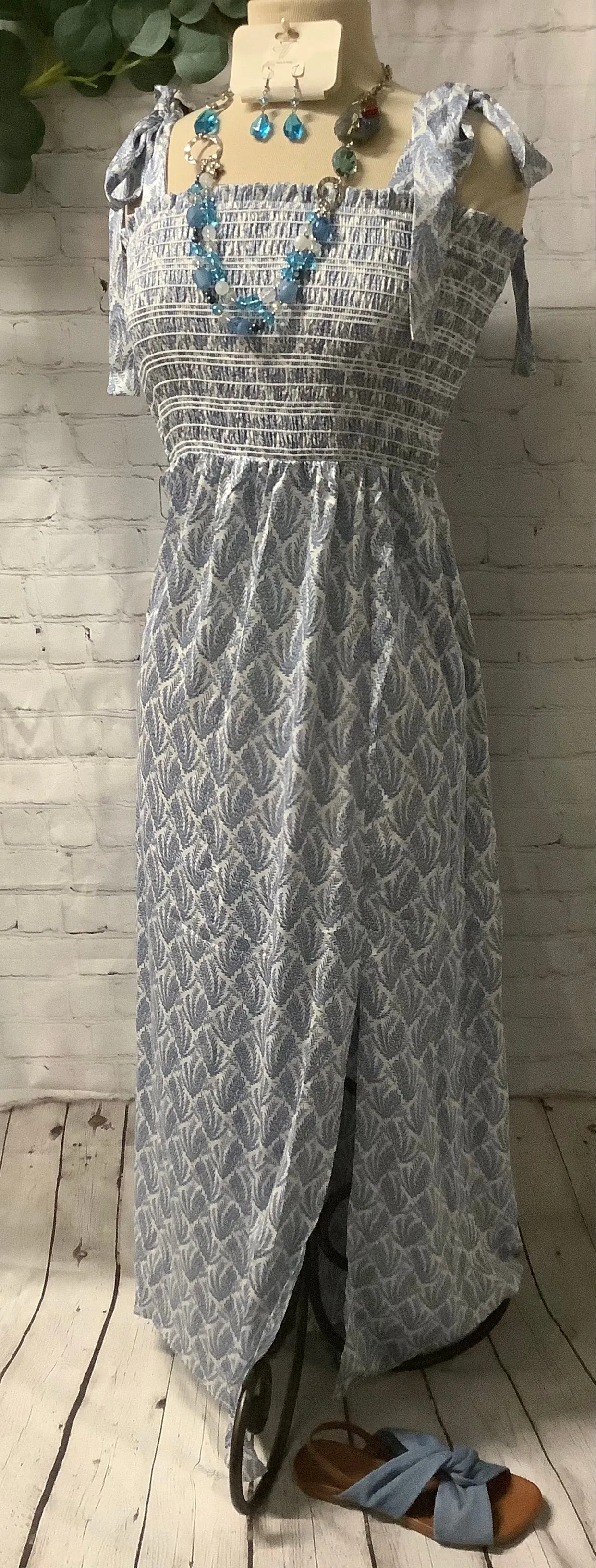 Smocked Sundress with Ties at the shoulder