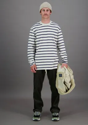 Stripe Sea LS Tee Off White/ Navy Stripe