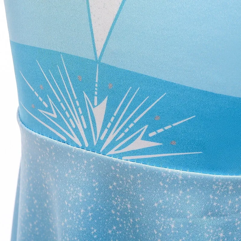Summer Elsa Sleeveless, One-pieces Anna Elsa Costume Girls Dress, Birthday Party Dress up with Accessories