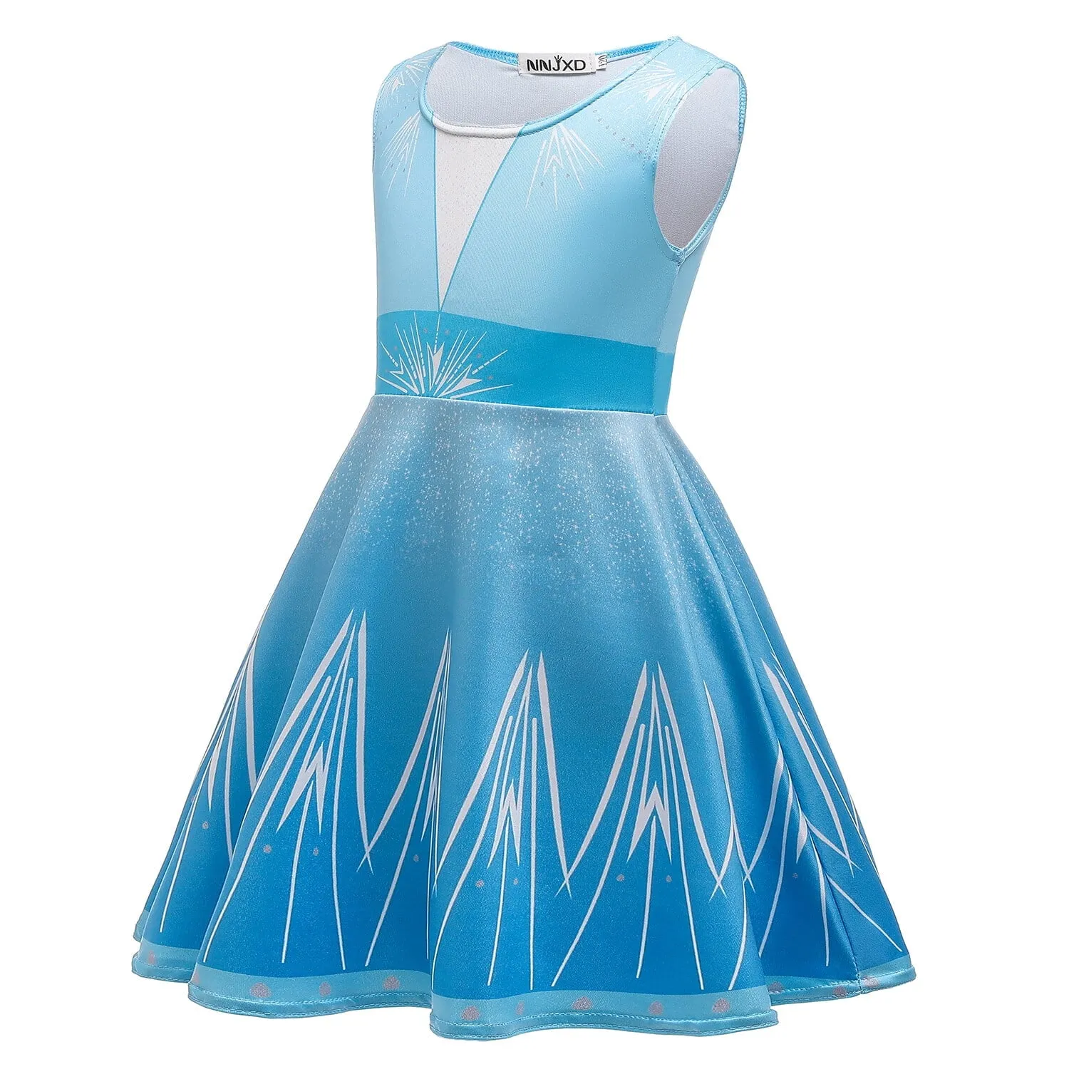 Summer Elsa Sleeveless, One-pieces Anna Elsa Costume Girls Dress, Birthday Party Dress up with Accessories
