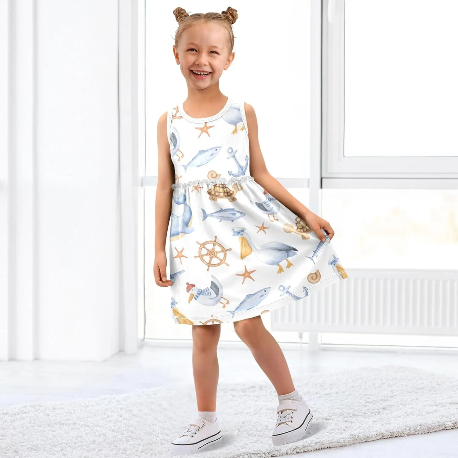 Summer Girl Dress Casual Dress Sleeveless Toddler Outfits Clothes