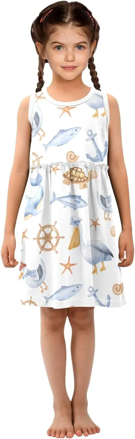 Summer Girl Dress Casual Dress Sleeveless Toddler Outfits Clothes