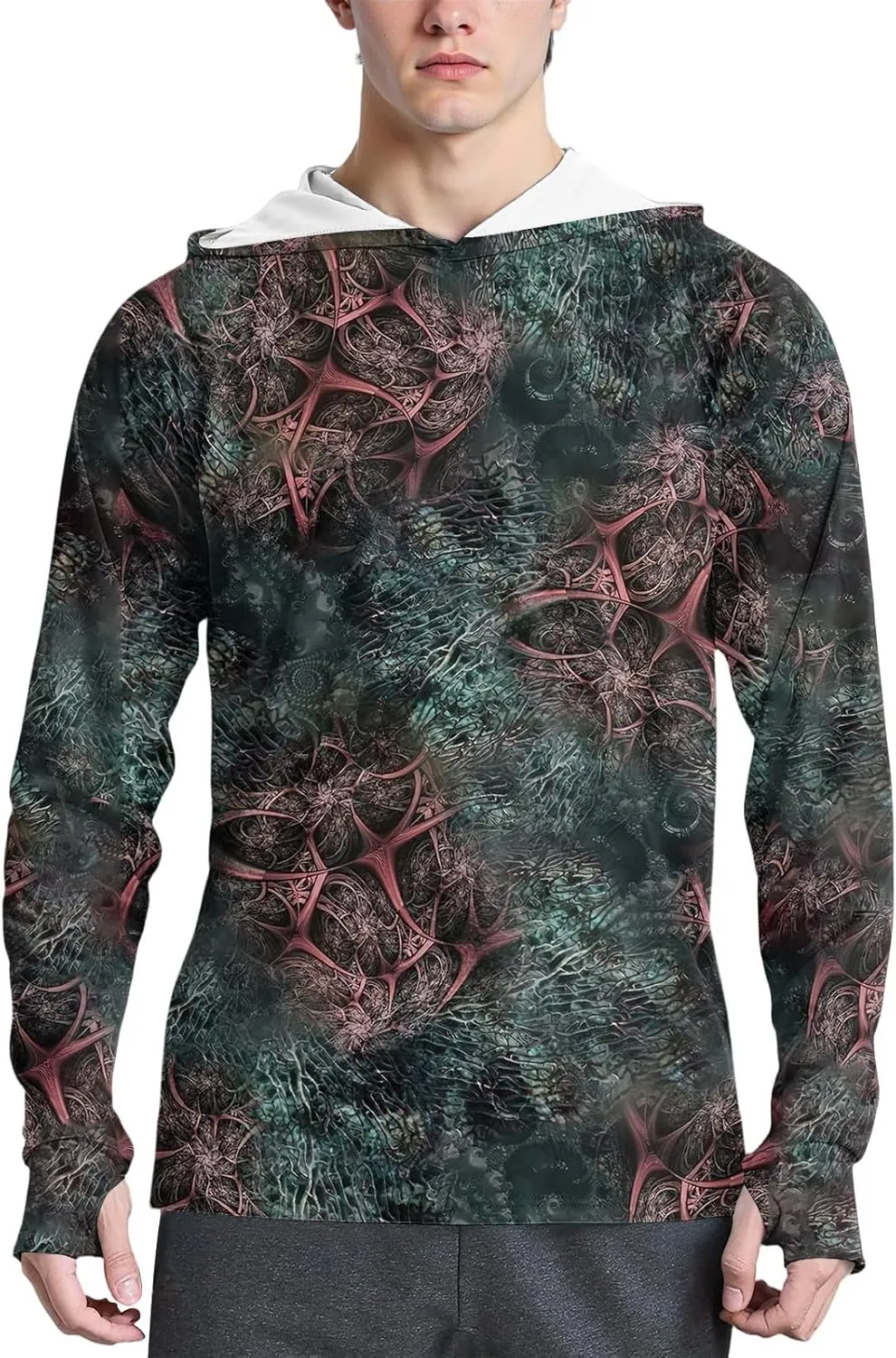 Sun Protection Shirt for Men Ice Silk Camou Long Sleeve Lightweight Breathable Rash Guard SPF/UV Fishing Shirt
