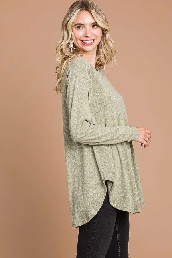 True Moss Hi Lo Hemline Tunic Top
