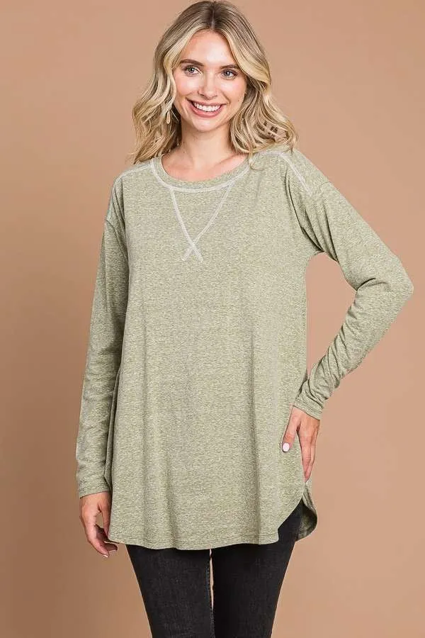 True Moss Hi Lo Hemline Tunic Top
