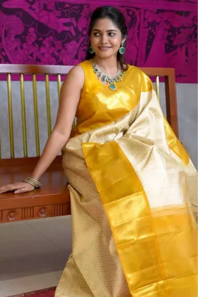 Twirling Beige Soft Silk Saree With Attractive Blouse Piece