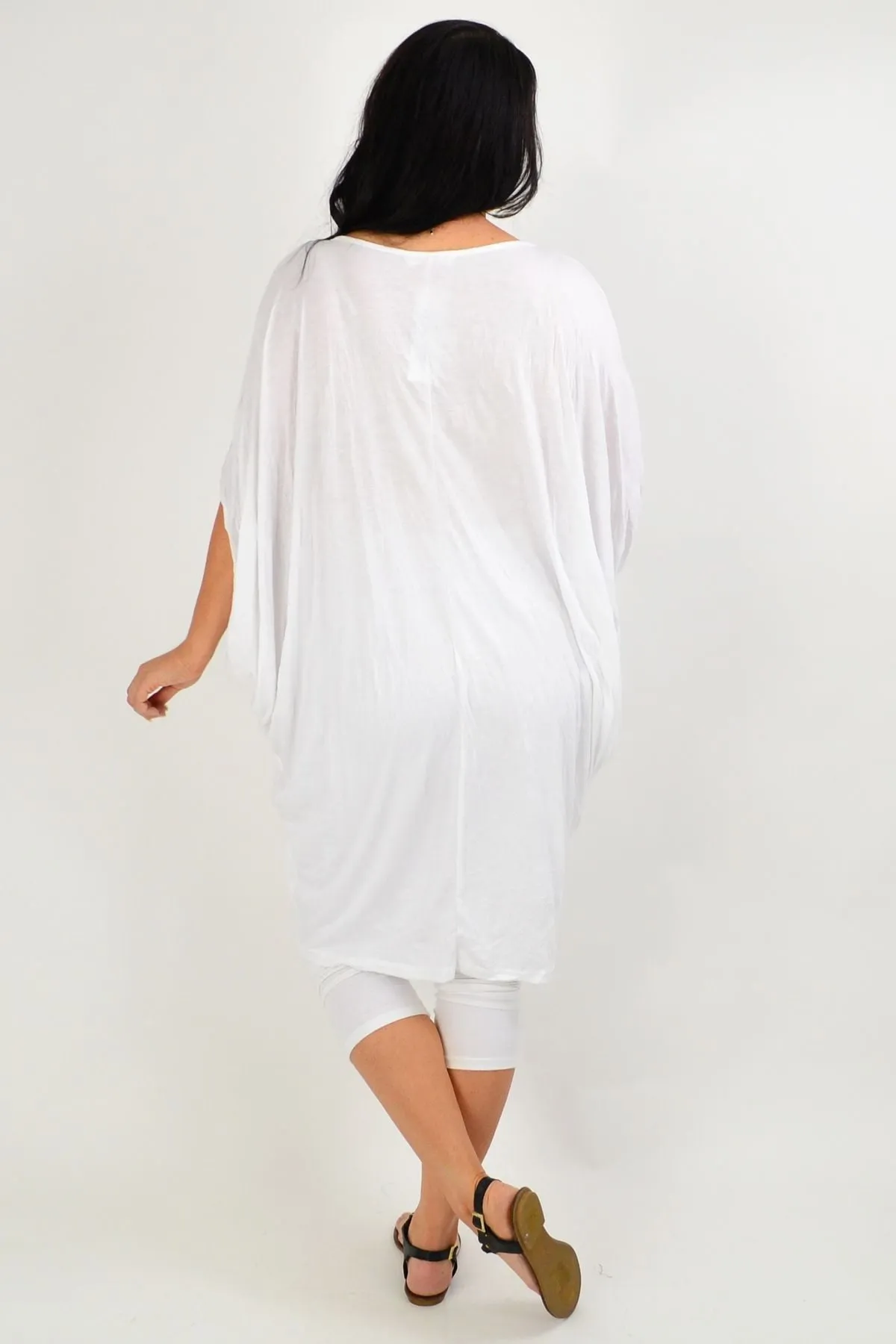 White crinkle Relaxed Tunic