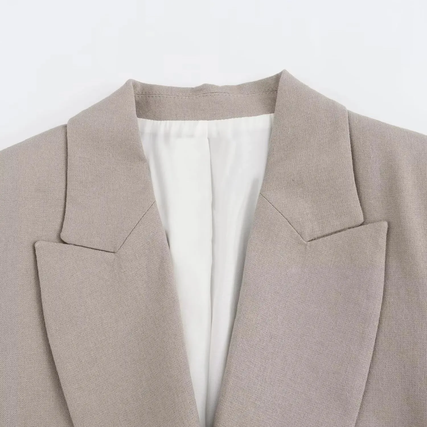 Women Faux Linen Colorful Chic Blazer Roll-Up Long Sleeve Office Business Party Host Suit Outwear