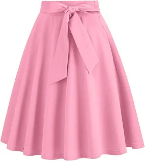 Women's Basic Versatile Stretchy Flared Pleated Casual Mini Skater Skirt Dressy Casual Cocktail Party Wedding Skirts