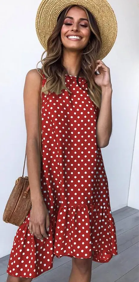 Women's Summer Casual Sleeveless Beach Mini Dress