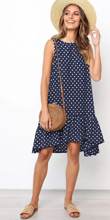 Women's Summer Casual Sleeveless Beach Mini Dress