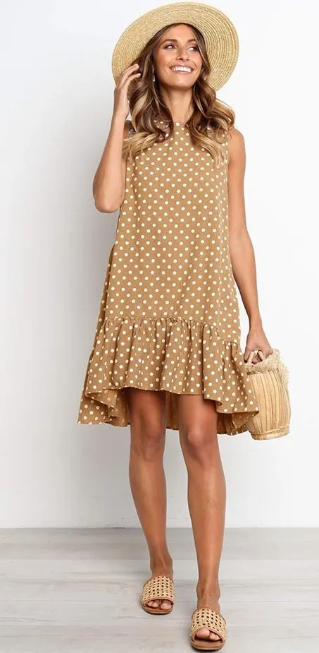 Women's Summer Casual Sleeveless Beach Mini Dress