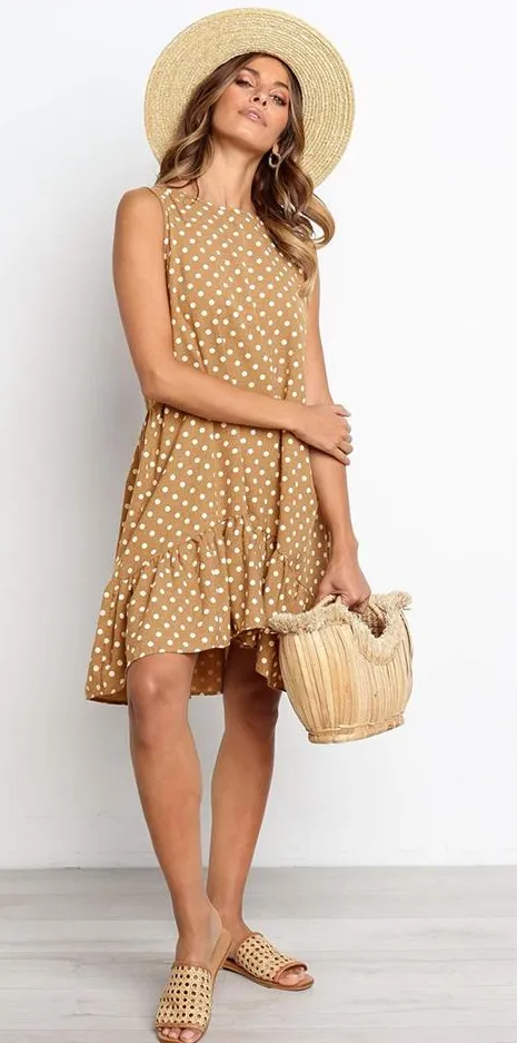 Women's Summer Casual Sleeveless Beach Mini Dress