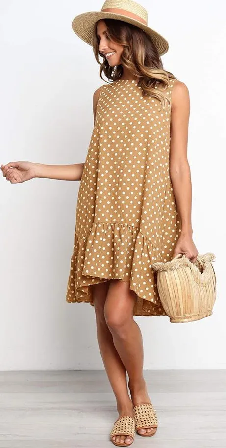 Women's Summer Casual Sleeveless Beach Mini Dress